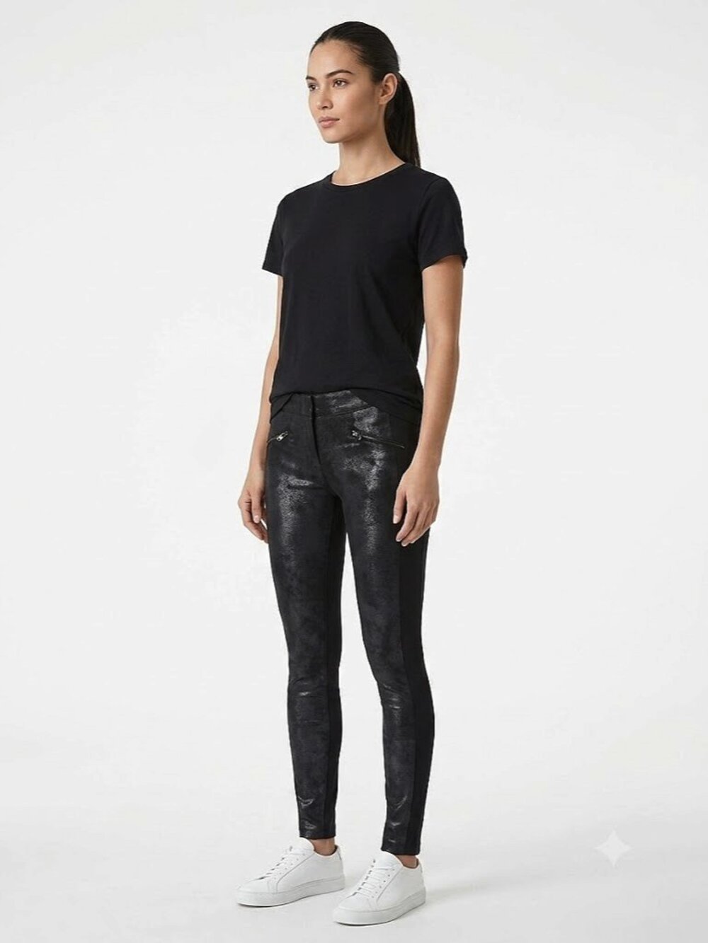 Armani Exchange Faux Suede/Ponte Knit Stretch Skinny Pants- Sz. XS
